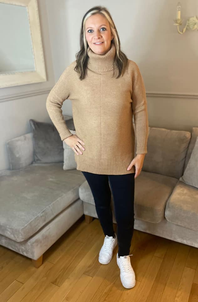 Margot Oversized Cowl Neck Jumper - Camel - Image 5