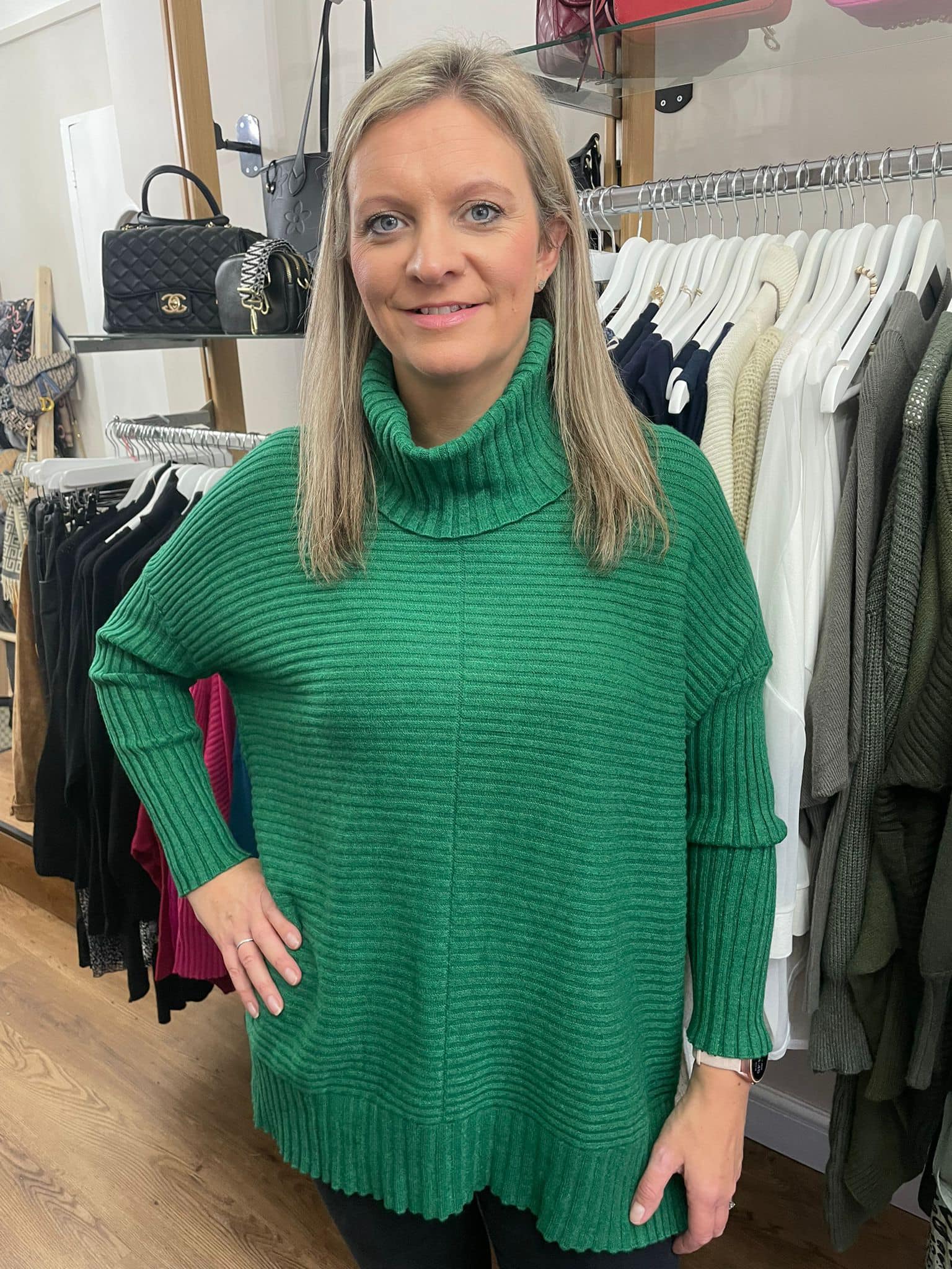 Margot Oversized Cowl Neck Jumper - Charcoal - Image 13