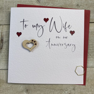 White Cotton Wife Anniversary Card - S101