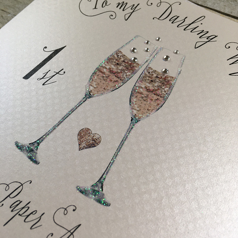 White Cotton Wife 1st Anniversary Card - XSS261 - Image 2