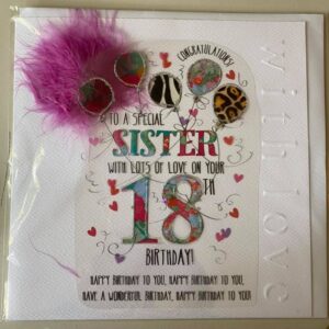 Wendy Jones-Blackett Sister 18th Birthday Card - CN1661D
