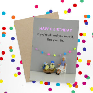 Bold & Bright Flap Your Tits Birthday Card - JJB084
