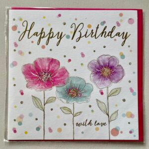 Floral Happy Birthday Card - KZ008