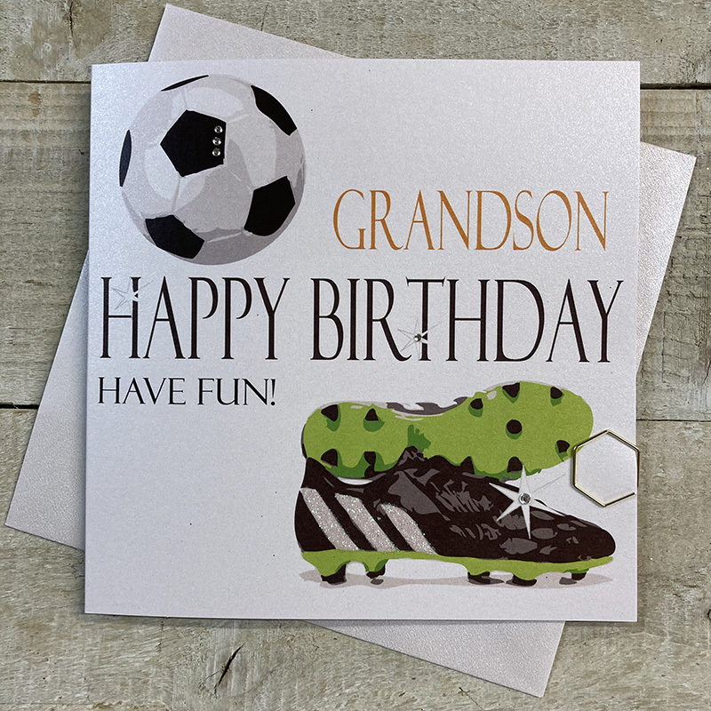 White Cotton Grandson Birthday Card - N65