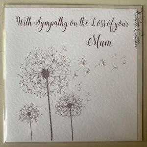 White Cotton Mum Sympathy Card - D1174-m