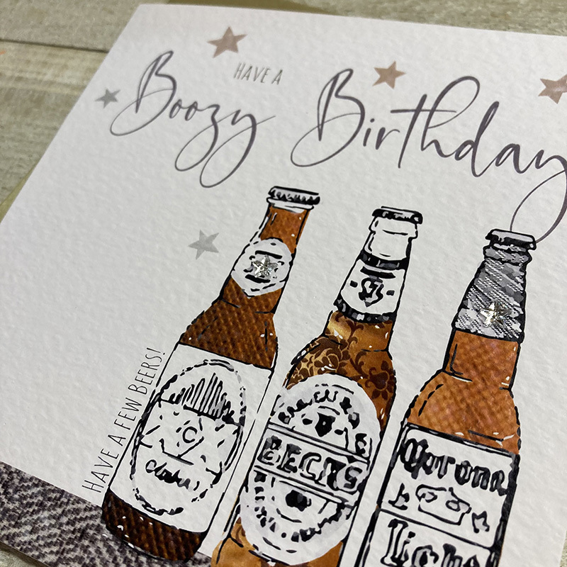 White Cotton Boozy Birthday Card - S188 - Image 2