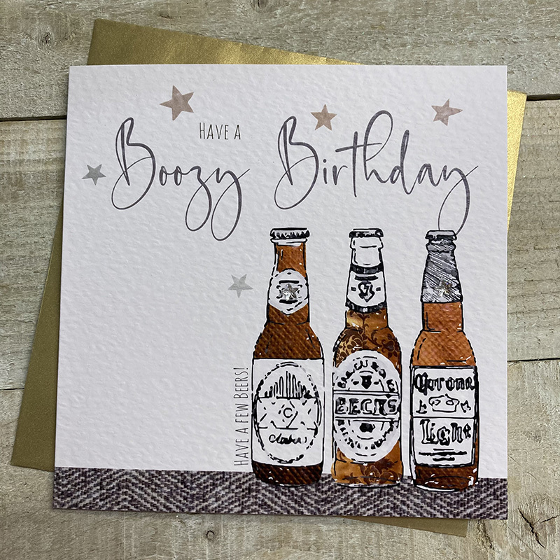 White Cotton Boozy Birthday Card - S188