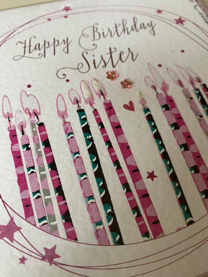 White Cotton Sister Birthday Card - SP43-S - Image 2