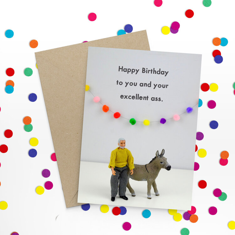 Bold & Bright Excellent Ass Birthday Card - JJB004