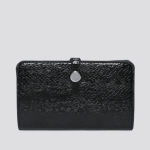 Dogon (Designer Inspired) Snake Print Wallet 7148 - Black Patent