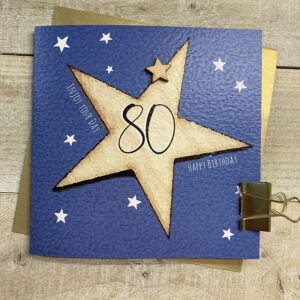 White Cotton 80th Birthday Card - BS80