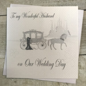 White Cotton Husband On Our Wedding Day Card - PD205-H