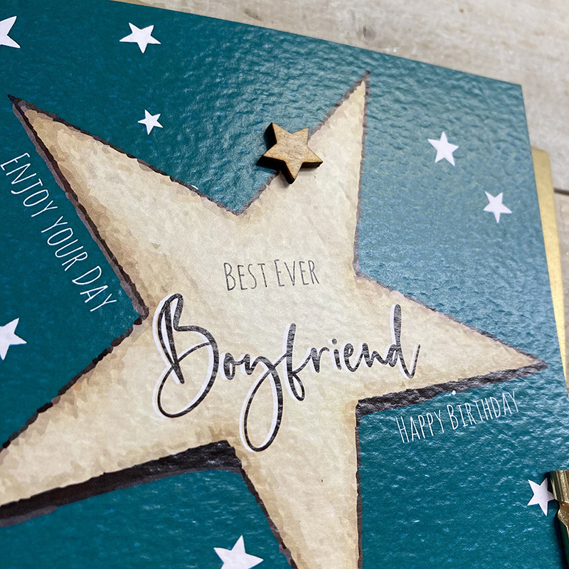 White Cotton Boyfriend Birthday Card - S198-BF - Image 2