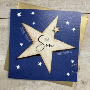White Cotton Son Birthday Card - S198-S