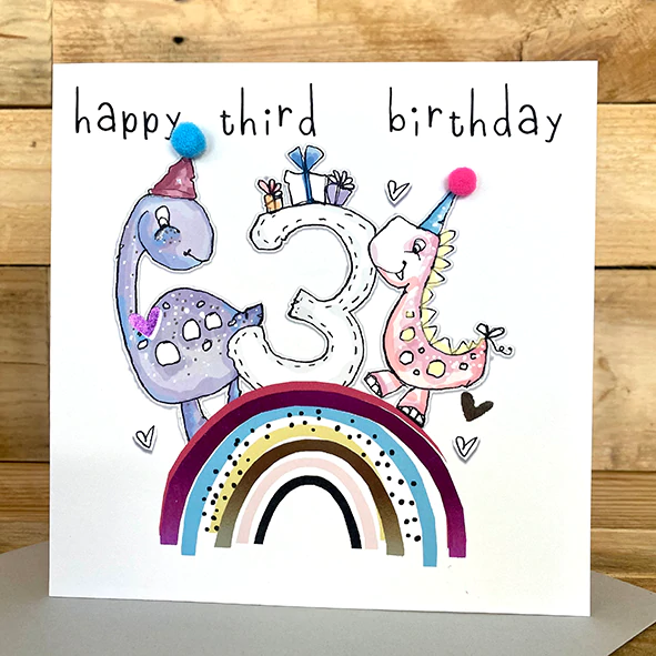 Tracey Russell Age 3 Birthday Card - HR17