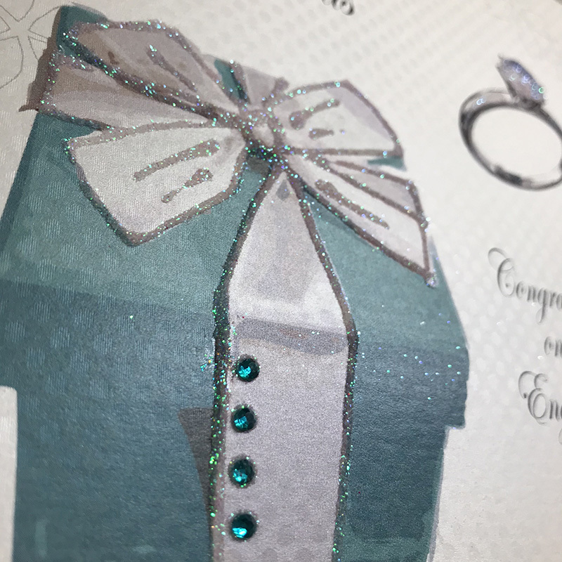 White Cotton Special Friends Engagement Card - PD251 - Image 2