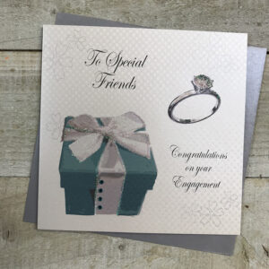 White Cotton Special Friends Engagement Card - PD251