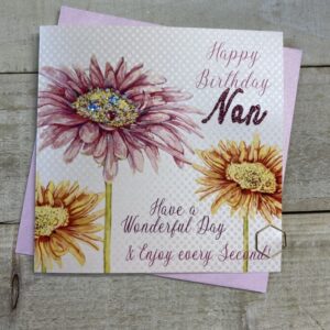 White Cotton Nan Birthday Card - S251N