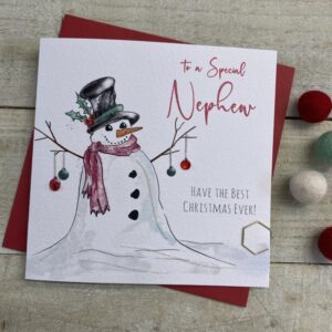 White Cotton Nephew Christmas Card - C22-30