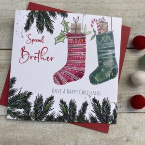 White Cotton Brother Christmas Card - C22-71