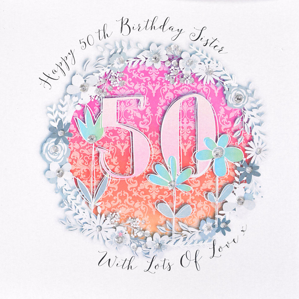Wendy Jones-Blackett Sister 50th Birthday Card - PDD17E