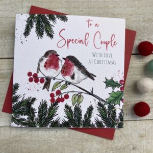 White Cotton Special Couple Christmas Card - C22-17