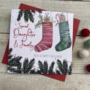 White Cotton Daughter & Family Christmas Card - C22-27