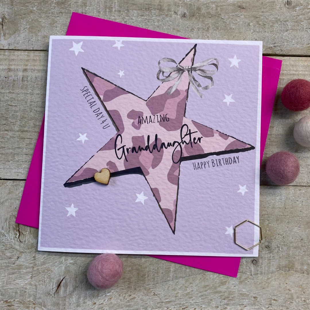 White Cotton Granddaughter Birthday Card - S250GD