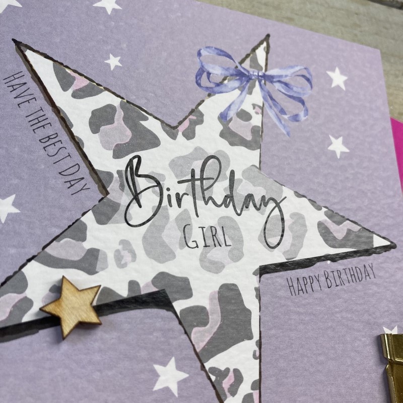 White Cotton Birthday Girl Card - S314 - Image 2