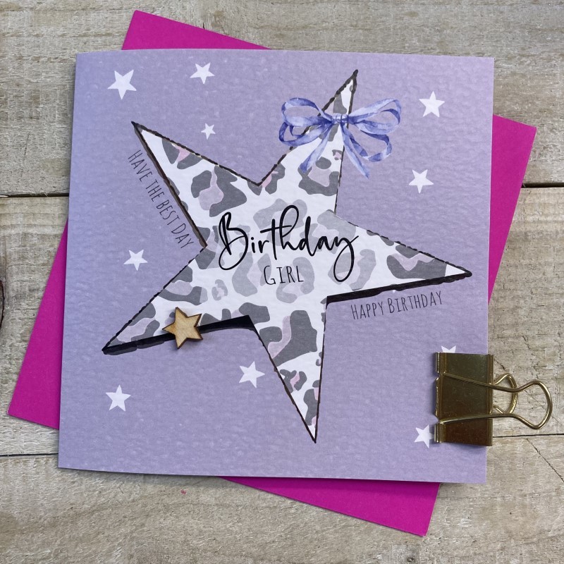 White Cotton Birthday Girl Card - S314