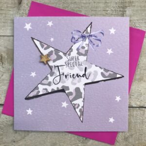White Cotton Special Friend Card - S328