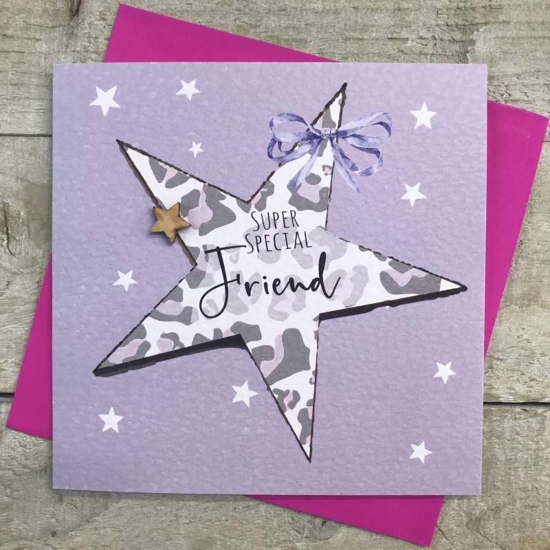 White Cotton Special Friend Card - S328