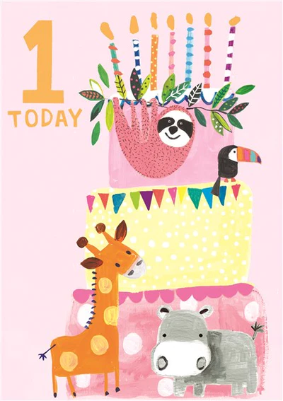Paper Salad 1st Birthday Card - HL1906
