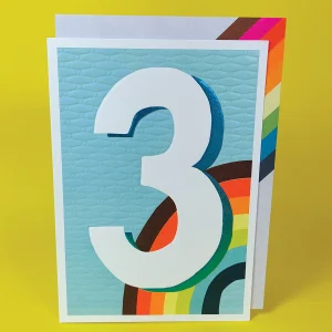 Paper Salad 3rd Birthday Card - JA21117