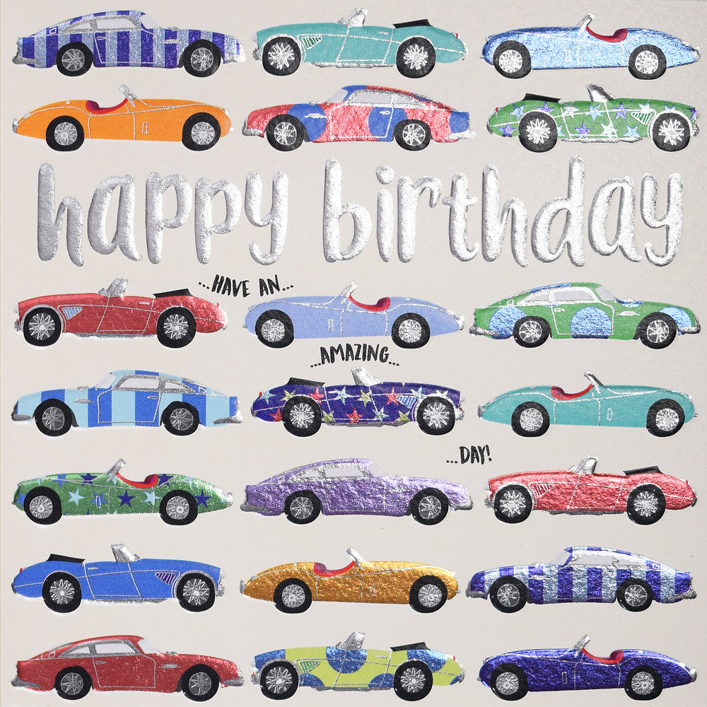 Wendy Jones-Blackett Cars Birthday Card - Q1373