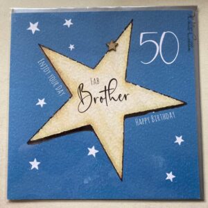 White Cotton Brother 50th Birthday Card - XS198-B50