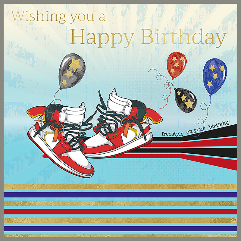 Rush Design Trainers Birthday Card - D47