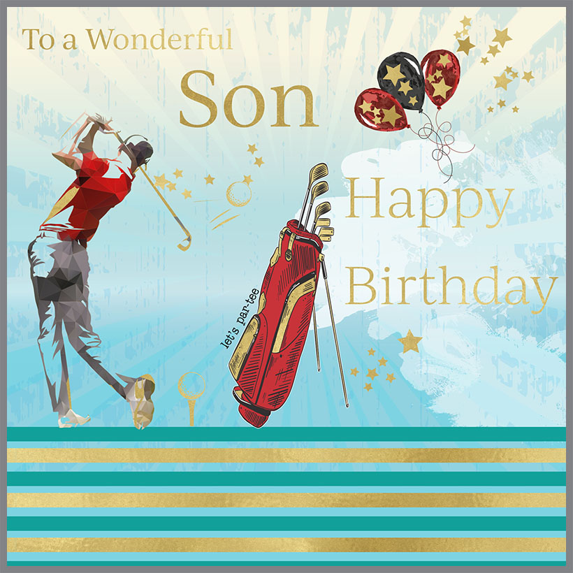 Rush Design Son Golf Birthday Card - D61