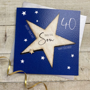 White Cotton Son 40th Birthday Card - XS198-S40