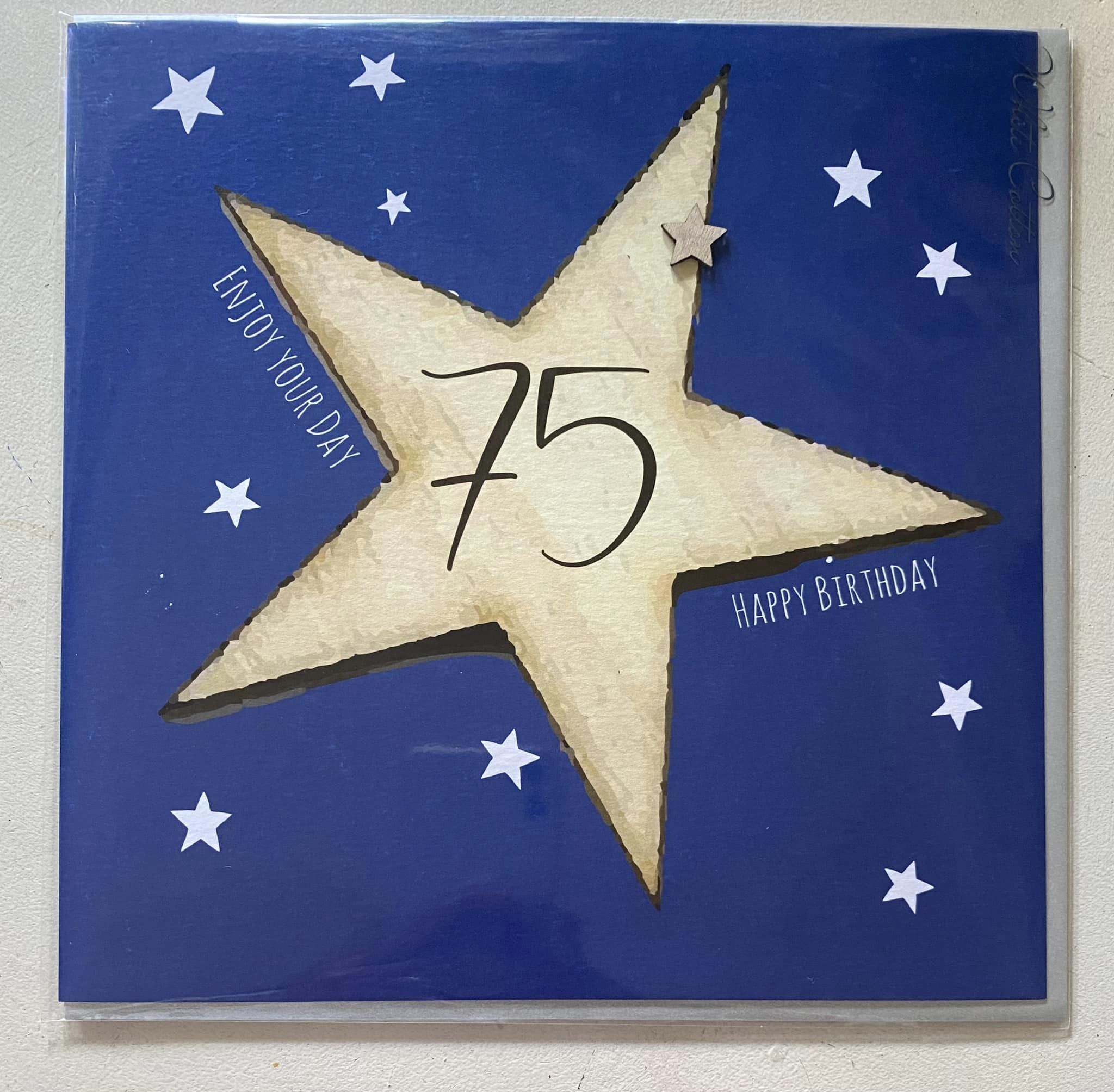 White Cotton 75th Birthday Card - XBS75