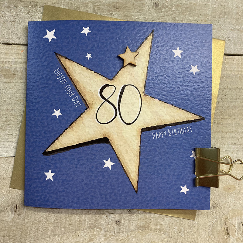 White Cotton 80th Birthday Card - XBS80