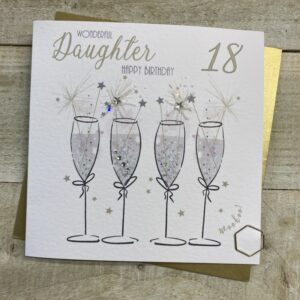White Cotton Daughter 18th Birthday Card - XD121