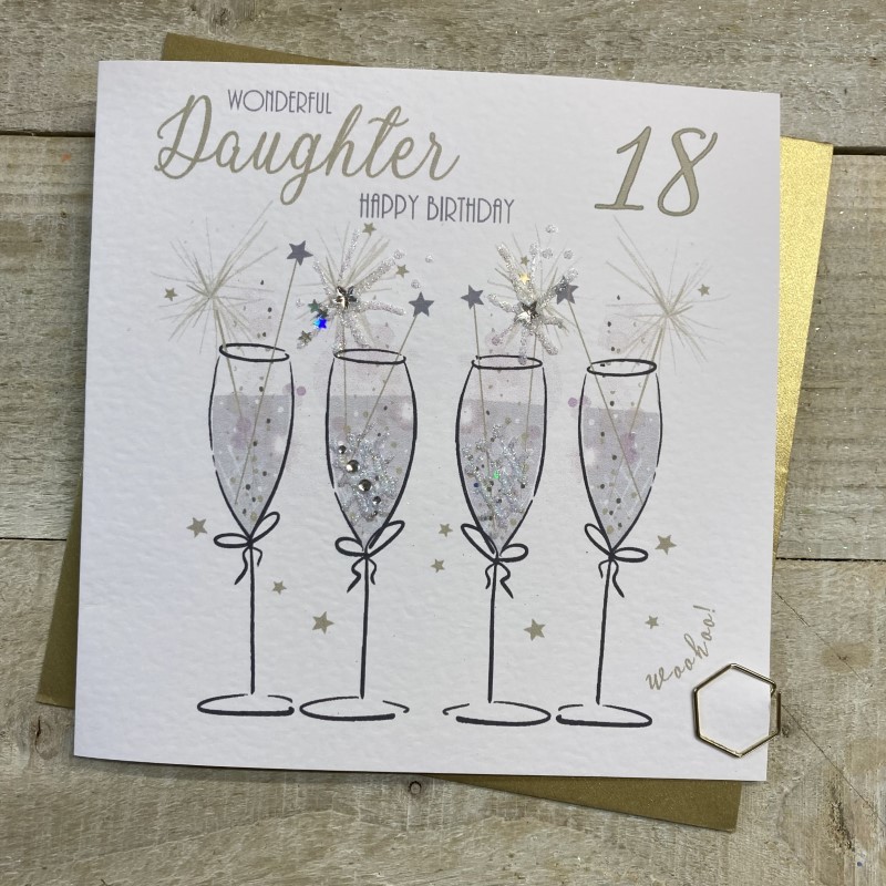White Cotton Daughter 18th Birthday Card - XD121