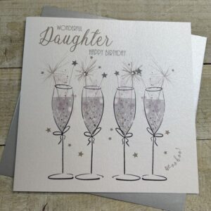 White Cotton Daughter Birthday Card - XD122-P