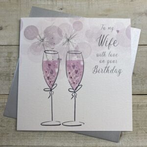 White Cotton Wife Birthday Card - XD39-BD