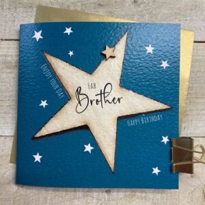 White Cotton Brother Birthday Card - XS198-B