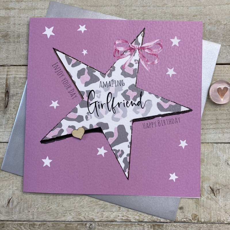 White Cotton Girlfriend Birthday Card - XS250-GF