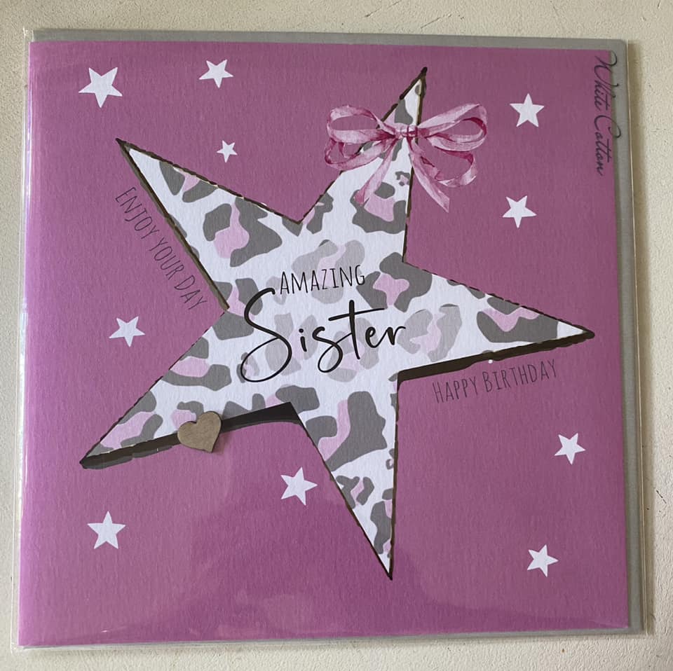 White Cotton Sister Birthday Card - XS250-S