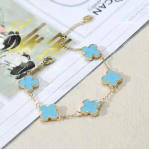 Rosie & Daisy Alhambra Bracelet 160 - Gold/Turquoise