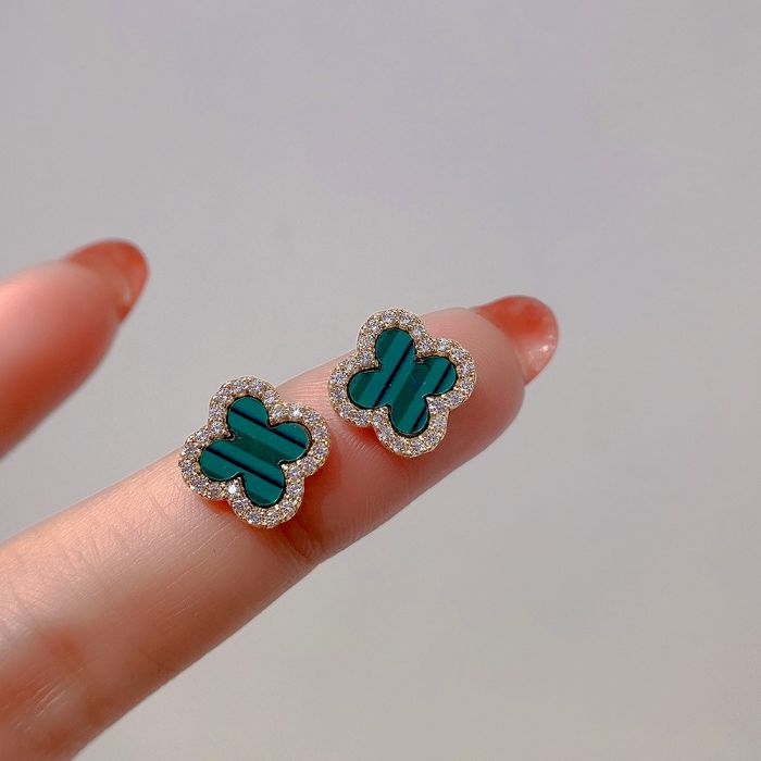 Rosie & Daisy Alhambra (Designer Inspired) Diamanté Stud Earrings 290 - Black - Image 4
